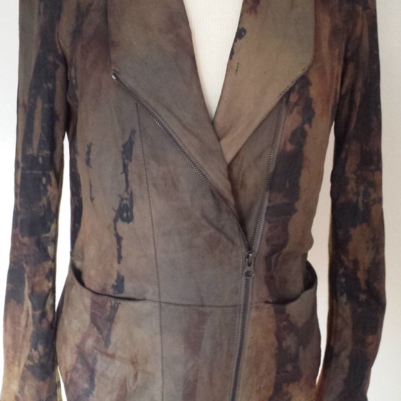 Vince Moto leather Jacket bomber safari crossover